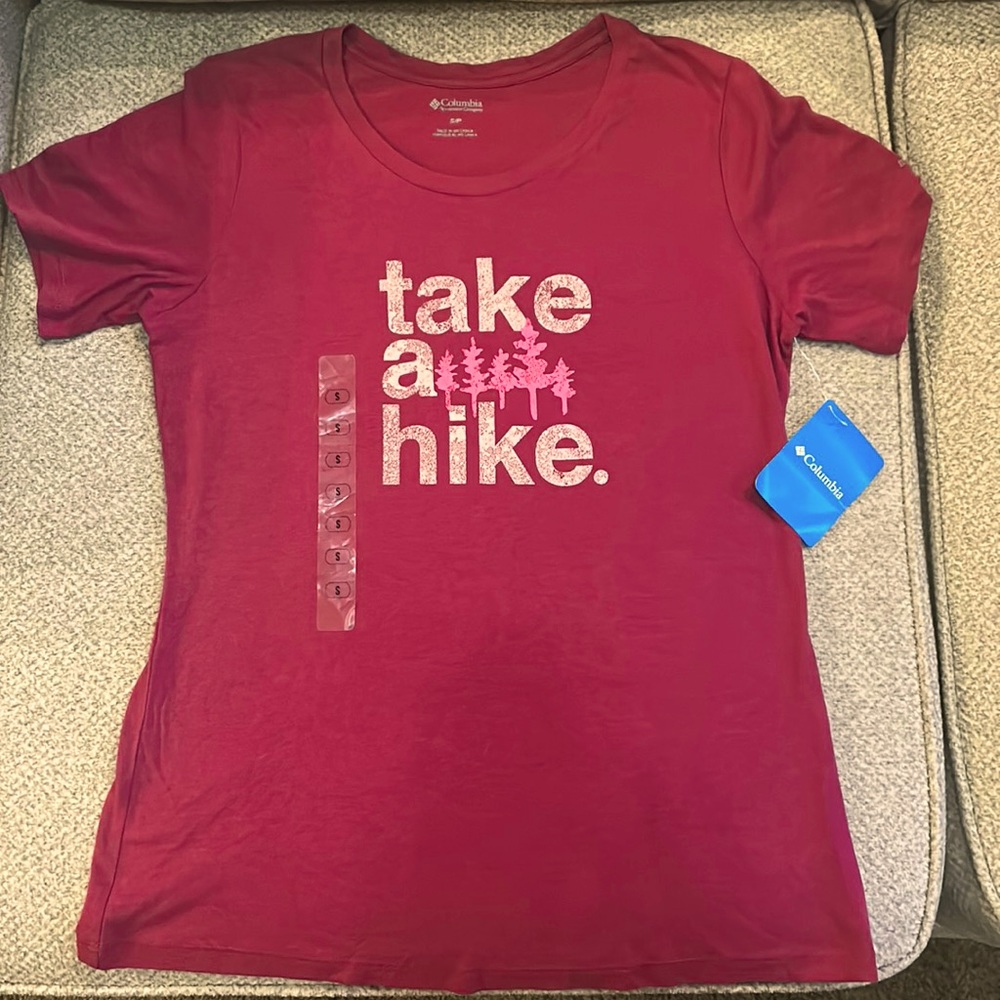 Columbia “Take a hike” T Shirt, women’s small